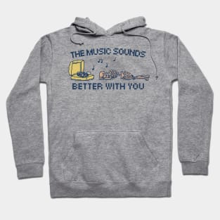 The Music Sounds Better With You - 8bit Pixel Art Hoodie